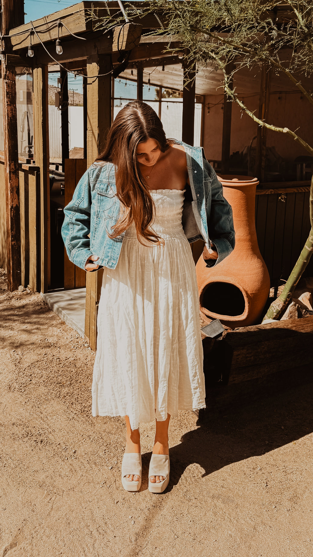 Side To Side Cropped Denim Jacket