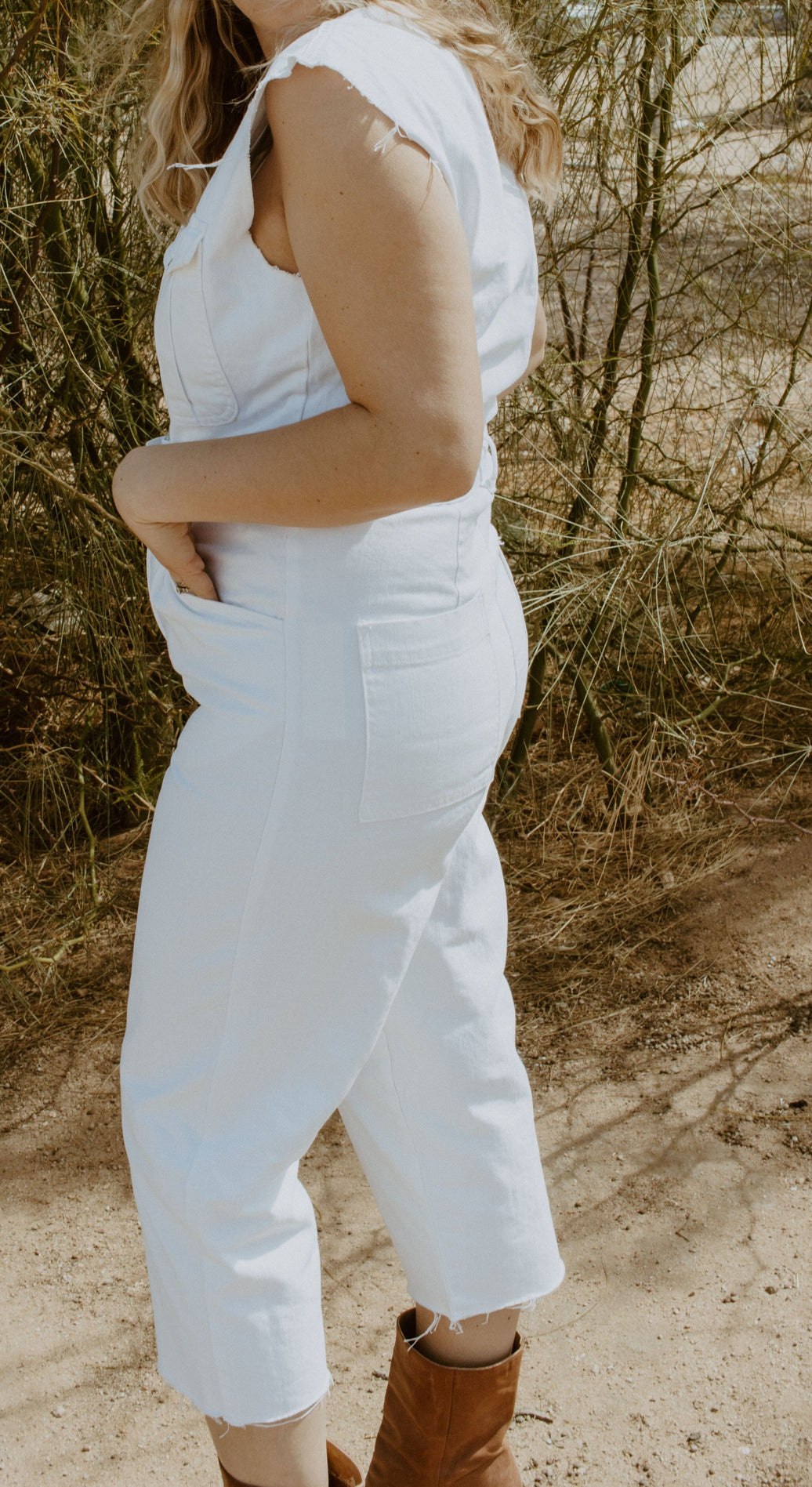 Blanks USA Jumpsuits & Rompers White Jean Romper