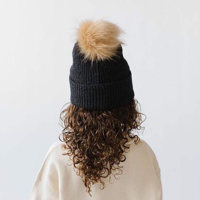 GIGI PIP Designer Hats Gigi Pip - KIDS Milo Pom Beanie // Midnight