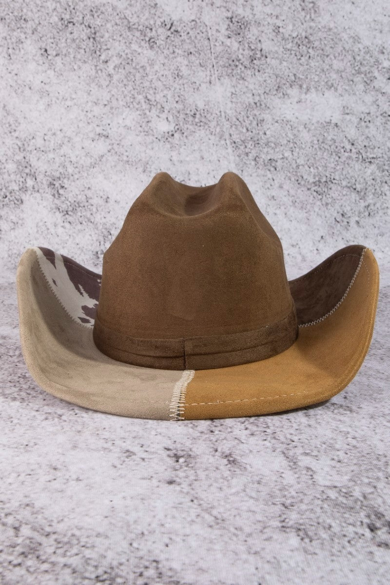 Western Color Block Cowboy Hat | Brown