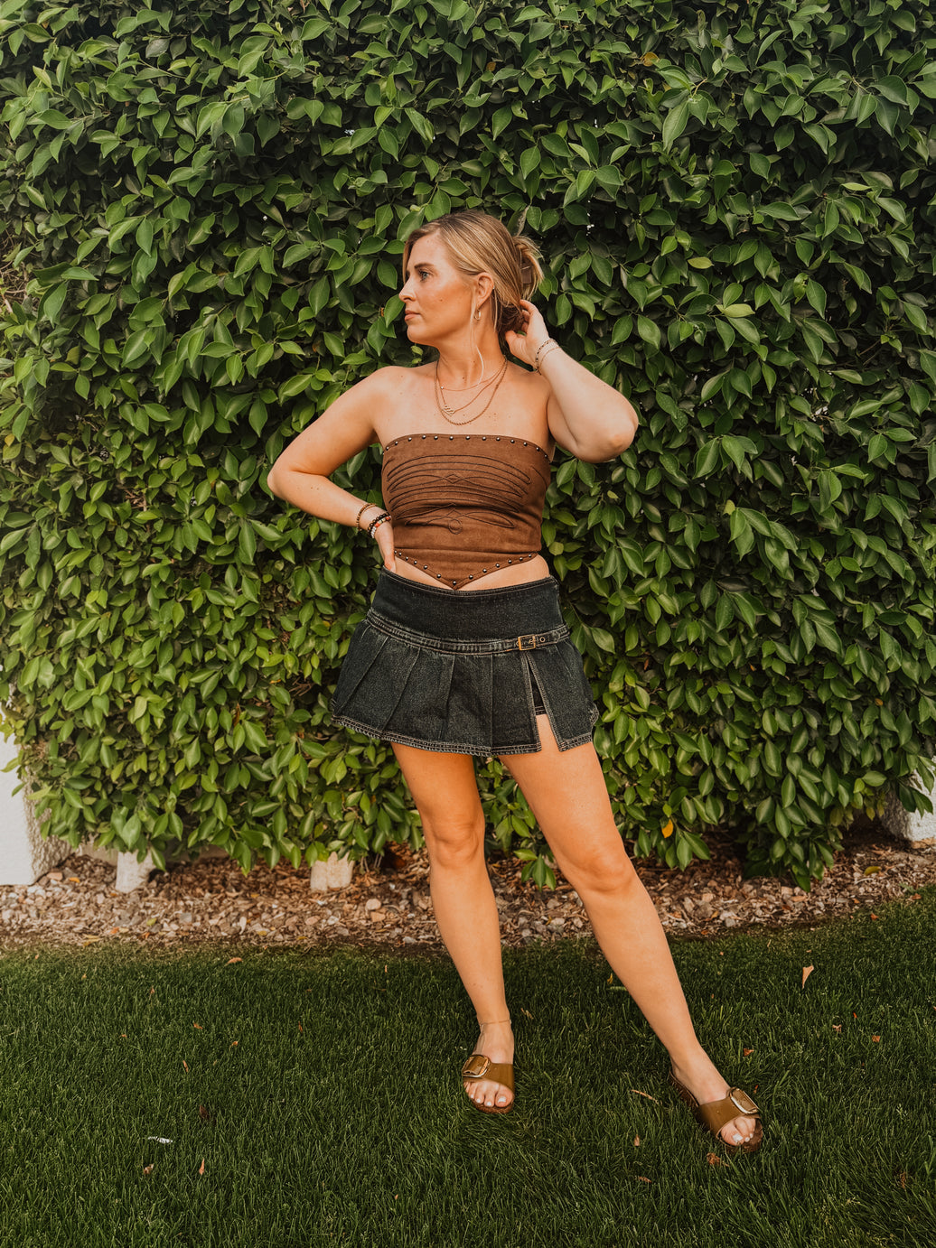 Denim Festival Mini Skort