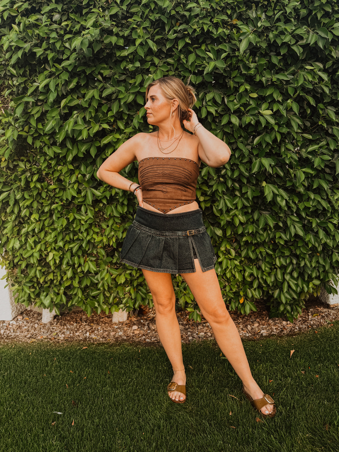 Denim Festival Mini Skort