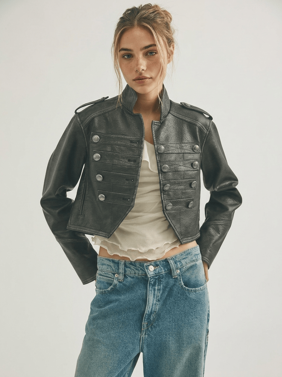 Free People Jackets Ryland Vegan Band Jacket