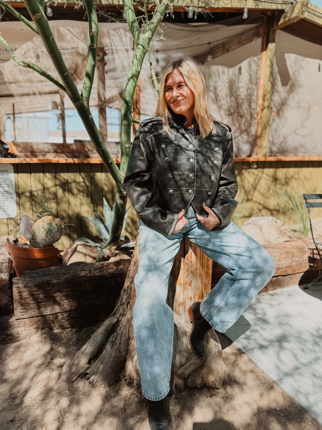 Free People Jackets Ryland Vegan Band Jacket