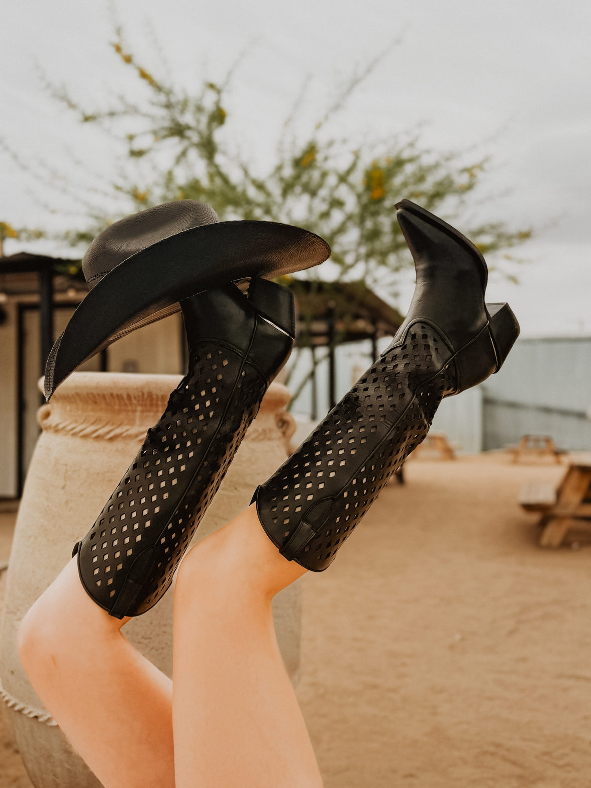 Free People shoes Diamonds Are Forever Cowboy Boots | Black