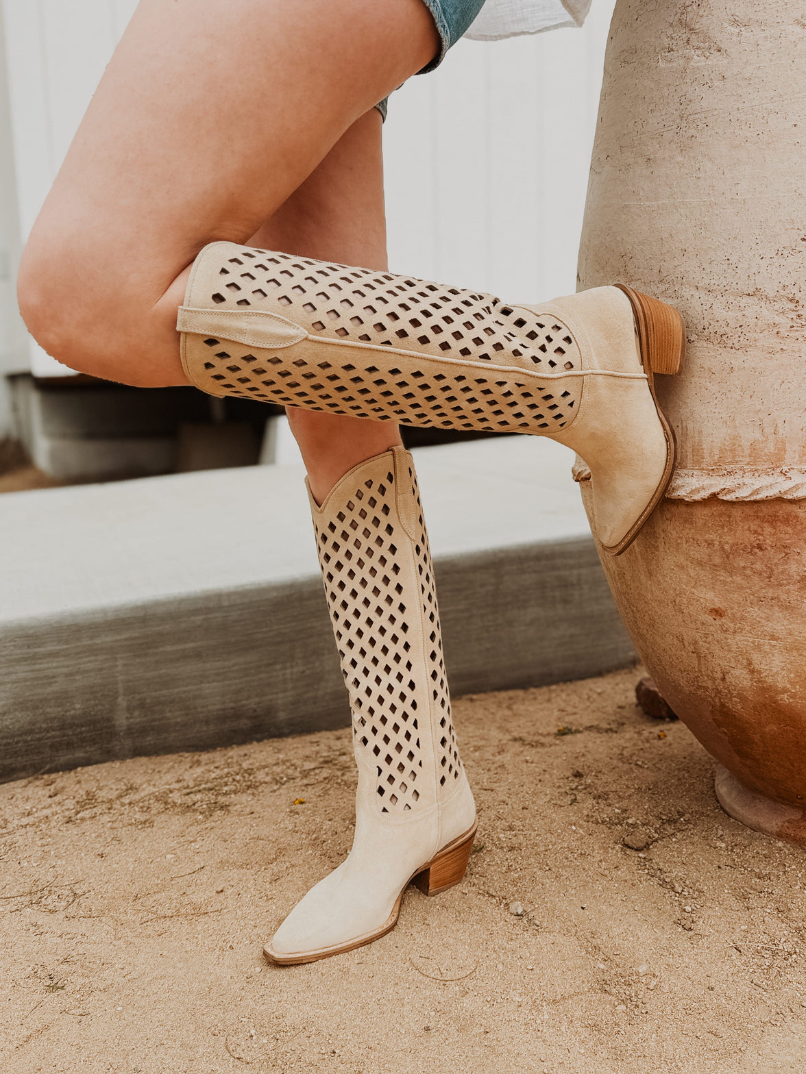 Free People shoes Diamonds Are Forever Cowboy Boots | Sand Suede