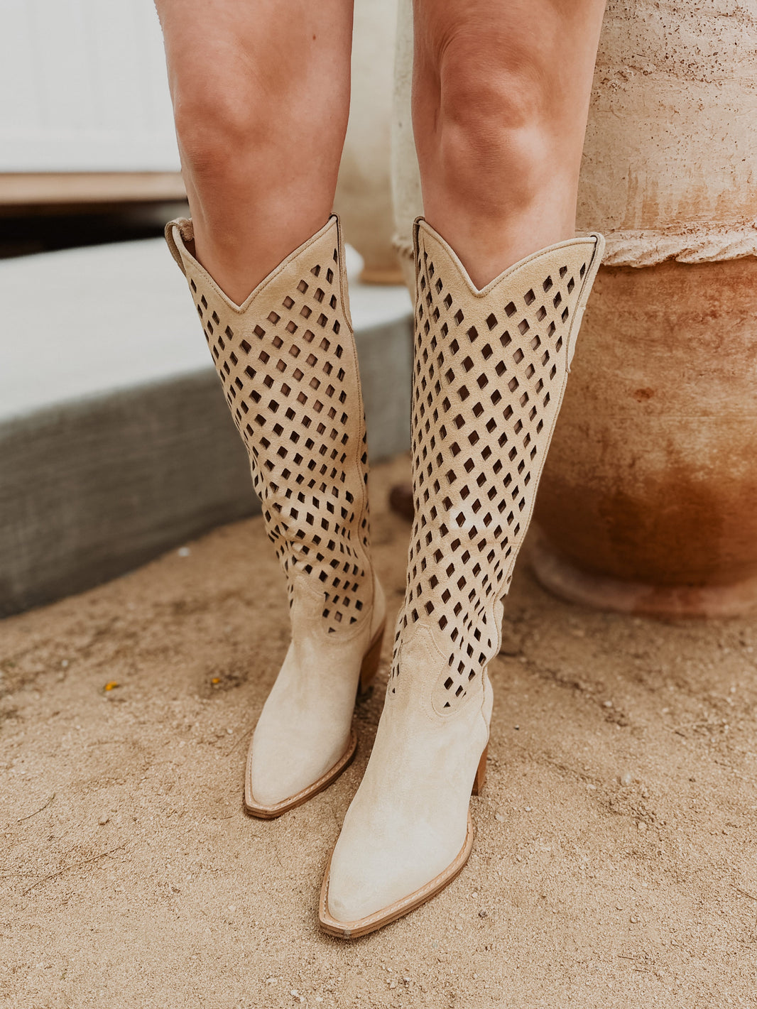 Free People shoes Diamonds Are Forever Cowboy Boots | Sand Suede