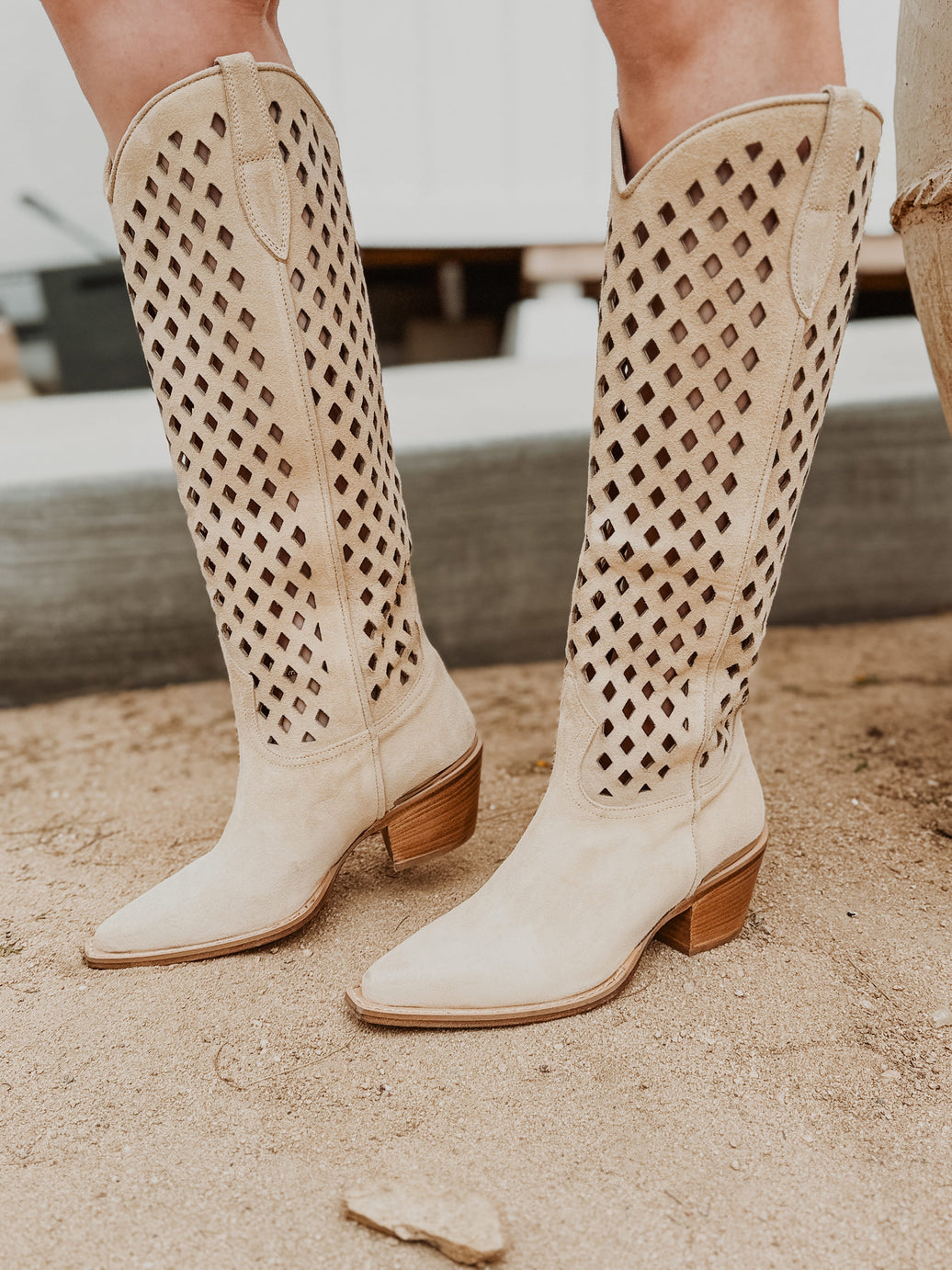 Free People shoes Diamonds Are Forever Cowboy Boots | Sand Suede