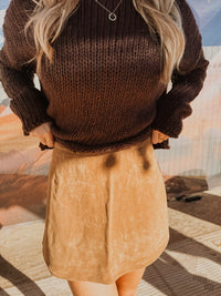 Free People Skirt Paradise Found Suede Skort