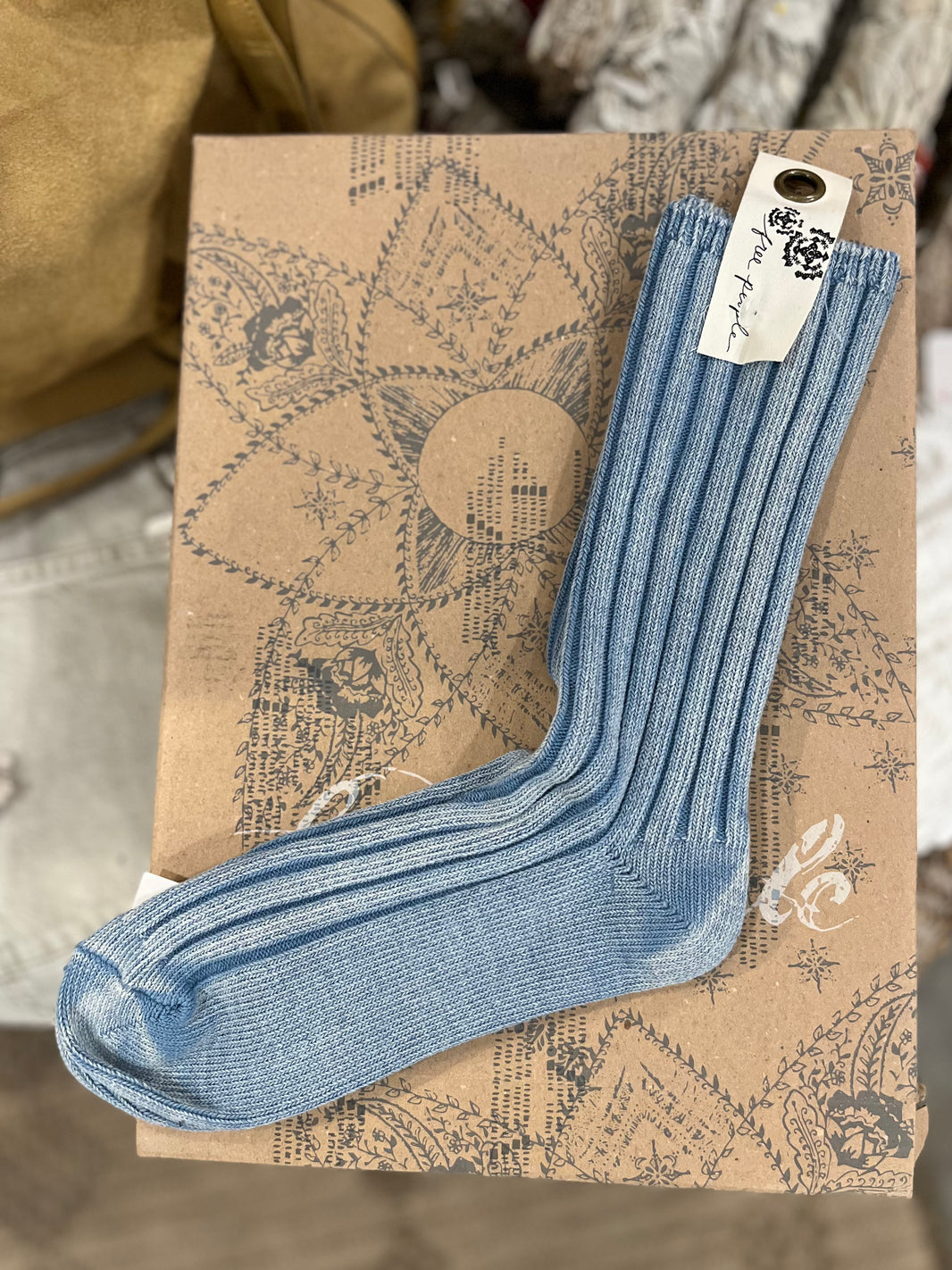 Free People socks Indigo Overdyed Trouser Socks