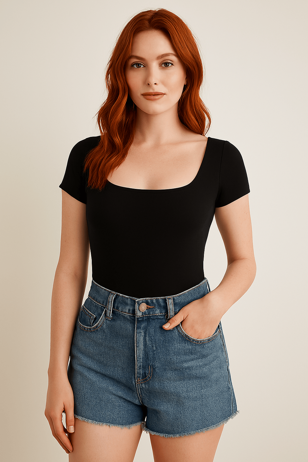 Free People Square Eyes Bodysuit