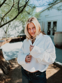Free People Sweatshirts Clean Ivory / XS We The Free Celeste Quarter Zip