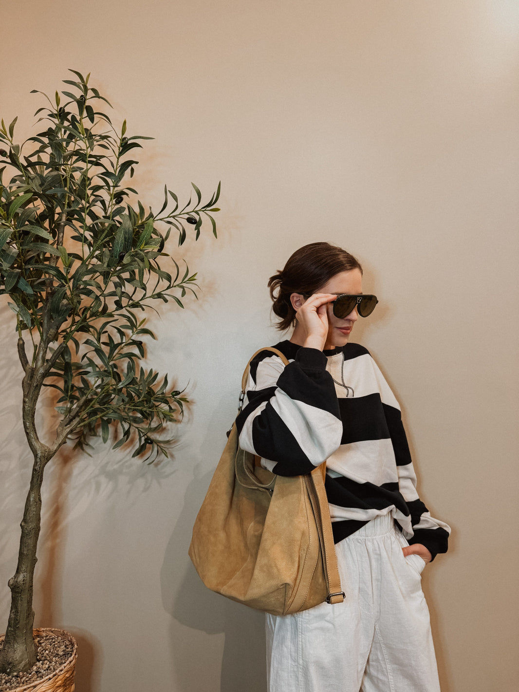 Free People Sweatshirts We The Free Classic Striped Oversized Crewneck