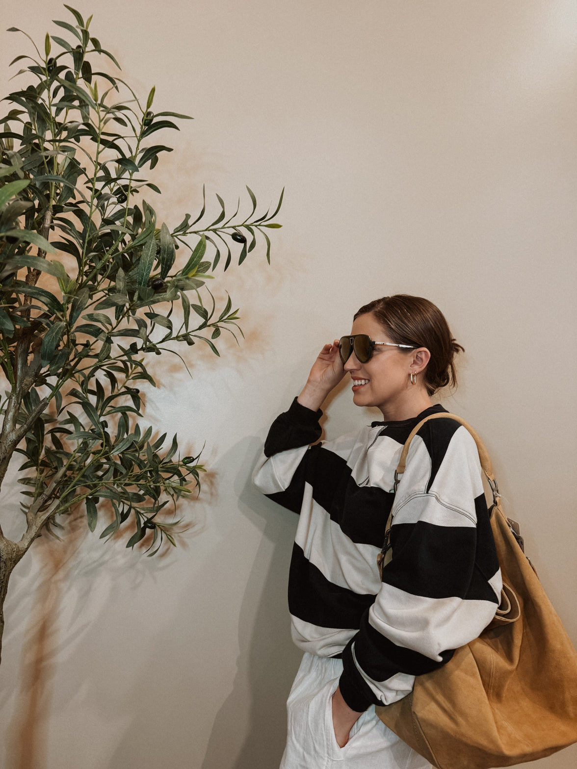Free People Sweatshirts We The Free Classic Striped Oversized Crewneck