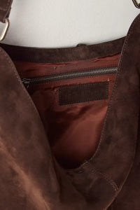 Free People tote Finn Fringe Suede Shoulder Bag | Expresso