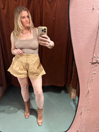 Free People Washed Brown / X-Small Fleur Denim Short