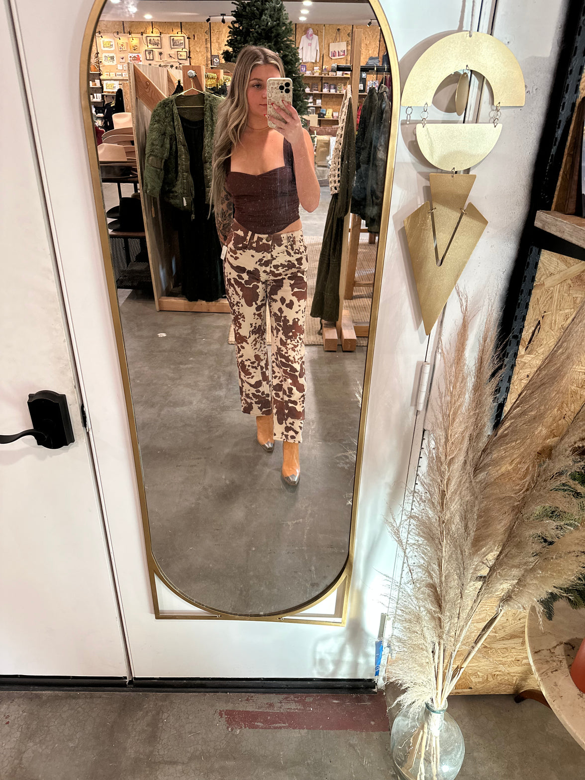 Free People We The Free Risk Taker Mid-Rise Printed Jeans