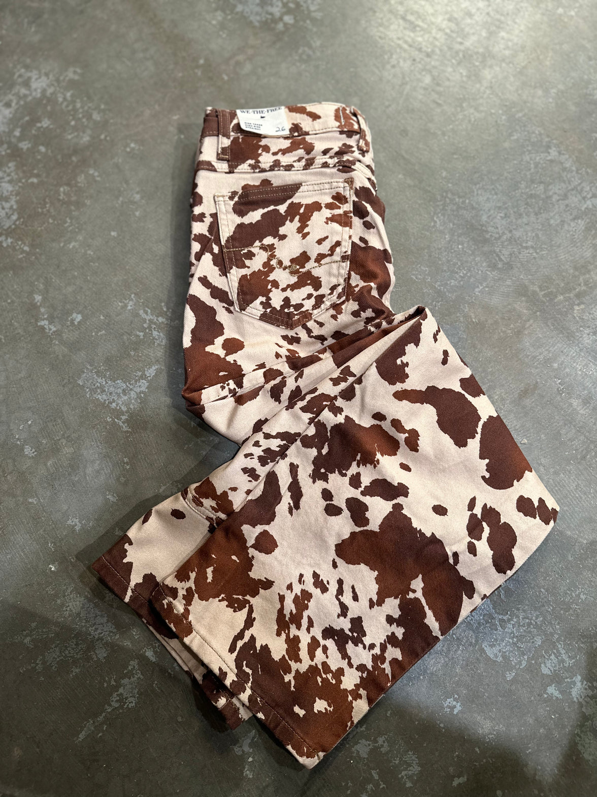 Free People We The Free Risk Taker Mid-Rise Printed Jeans