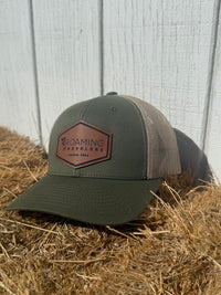 InkTrendz Hats Green Roaming Travelers Leather Patch Hat