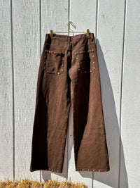 JTTP Products Brown Western Studded Pants available in Joshua Tree at JT Trading Post