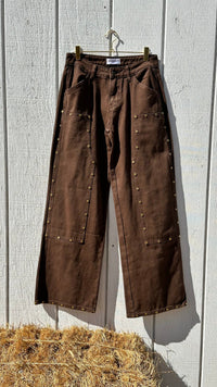 JTTP Products Brown Western Studded Pants available in Joshua Tree at JT Trading Post