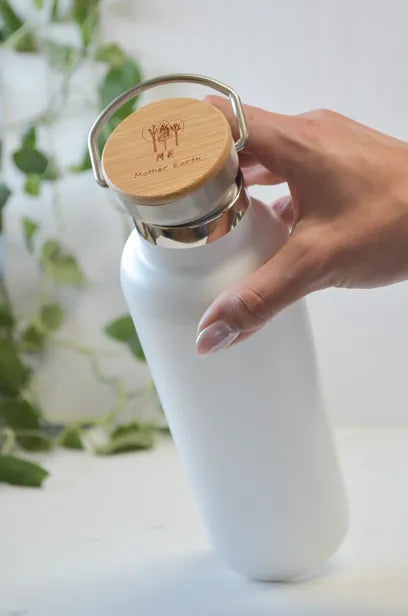Me Mother Earth Water Bottle White Stainless Water Bottle 25oz