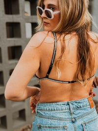 Roaming Travelers Bras Rhinestone Bling Black Bralette