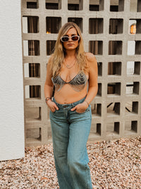 Roaming Travelers Bras Rhinestone Bling Black Bralette