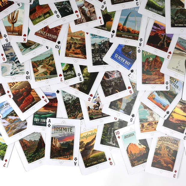 Roaming Travelers Games National Parks Playing Cards - Wood Box Set