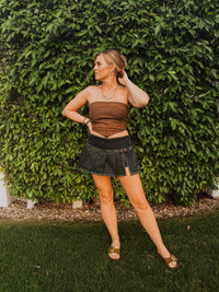 Roaming Travelers Skirt Denim Festival Mini Skort