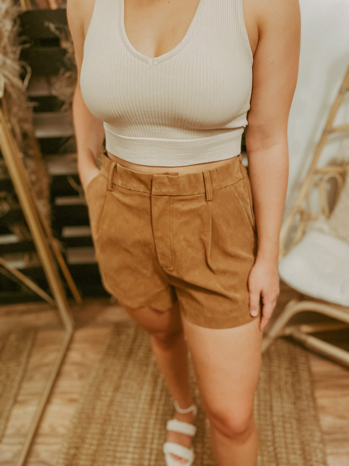 Free People Shorts Roma Vegan Suede Shorts