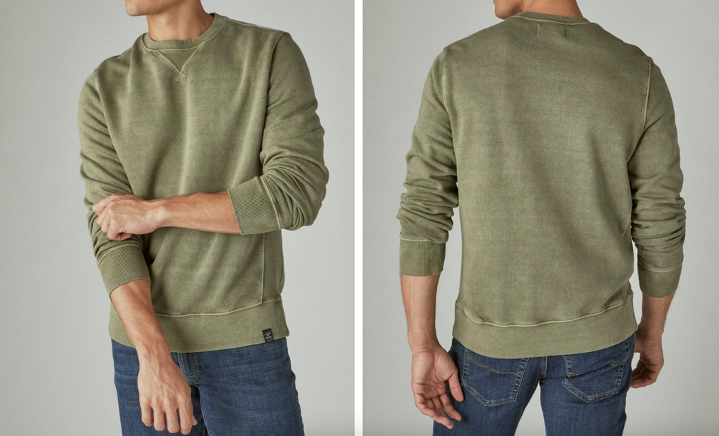 Lucky Brand Sweatshirts Sueded Terry Crew Neck