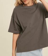 Roaming Travelers Shirts & Tops Charcoal / S/M Boyfriend Shirt